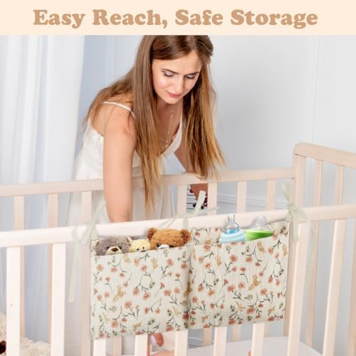 Flintronic Baby Crib Organiser, Baby Bed Storage Hanging Bag, Crib Organizer - Image 5
