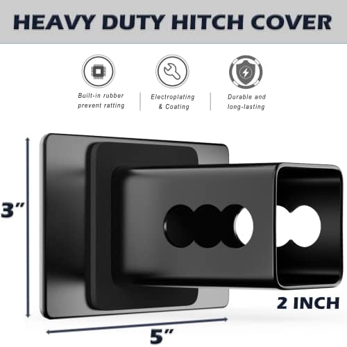 Blue Line American Flag Metal Trailer Hitch Cover - Image 3