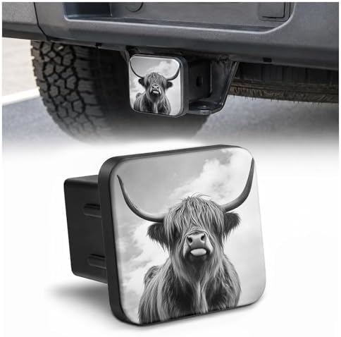 Highland Cattle Cow 2" Hitch Cover, Rubber Towing Hitch Covers Hitch Protector by Unknown