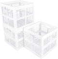 Eslite 3-Pack Collapsible Plastic Storage Crates, Foldable Crates by Eslite
