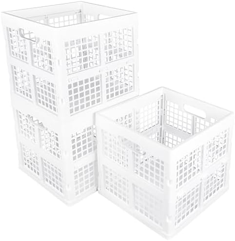 Eslite 3-Pack Collapsible Plastic Storage Crates, Foldable Crates by Eslite