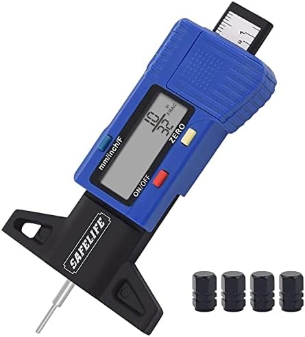 SAFELIFE Digital Tire Tread Depth Gauge, 3 Modes-Fractional Inch, Decimal Inch by SAFELIFE