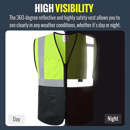 JKSafety Safety Vest for men women Hi Vis Vest - Image 2