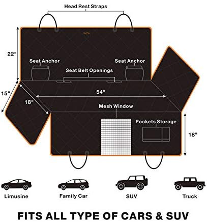 Luxury Dog Car Seat Cover for Back Seat Breathable Mesh Window Dog Hammock for - Image 7