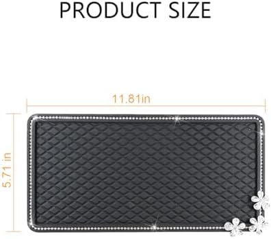HZEL Bling Car Dashboard Non Slip Mat, Crystal Rhinestone Vehicle Dash Grip Pad - Image 2
