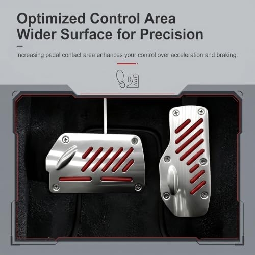 2 PCS Car Foot Pedal Pads, Alloy Anti-slip Brake & Accelerator Cover, Automatic - Image 6