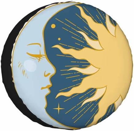 Big Moon Spare Tire Cover 15 inch Wheel Moon and Sun in Circular Frame by NOMEDOGYIM
