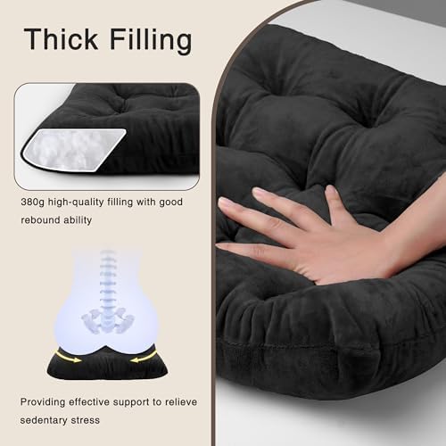 OVOV 2 Pack Chair Cushions for Dining Chairs 15.5"x15.5" Black - Image 6