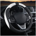 BESULEN 15 Inch Steering Wheel Cover Soft Leather Protector Black/White by BESULEN