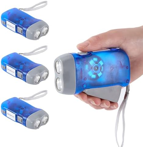 Evelots 4-Pack Hand Crank Flashlights by Evelots