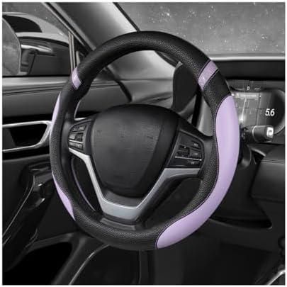 Car Steering Wheel Cover, 15 Inch Premium Leather Breathable Non-Slip Wheels by Unknown