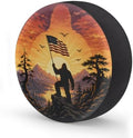 Bigfoot American Flag Spare Tire Cover Wheel Covers Protectors Waterproof by cfpolar