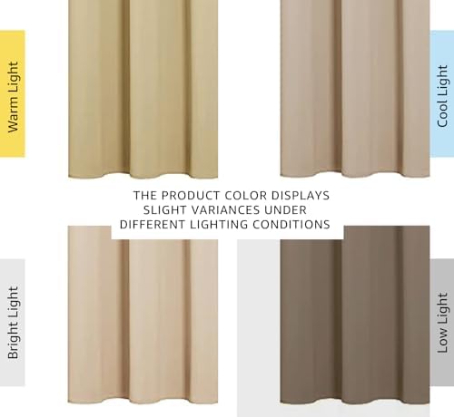 NICETOWN Thermal Insulated Curtains, 2 Panels, W42 x L63-in, Biscotti Beige - Image 3