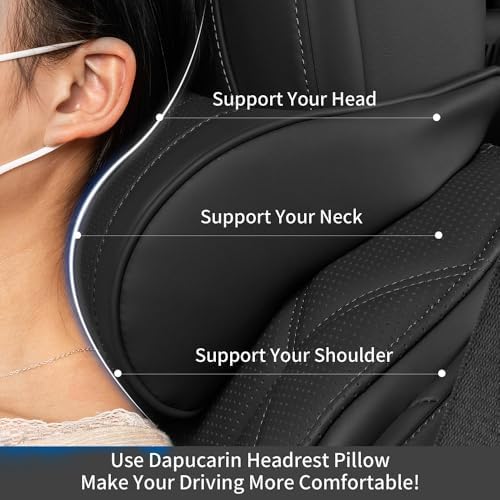 Headrest Car Neck Pillow for Driving Memory Foam Black, 1 Pack - Image 2