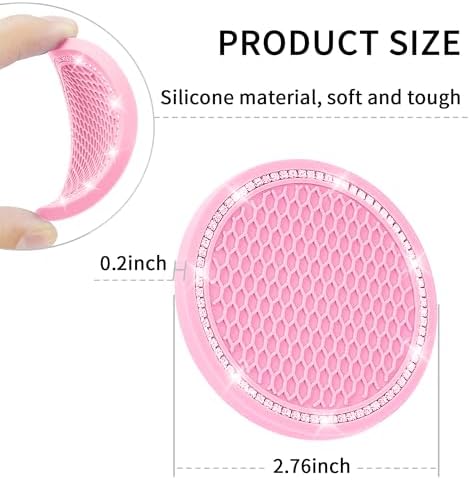 COSCASES Crystal Rhinestone Coaster Pack, Universal Vehicle Bling - Image 5