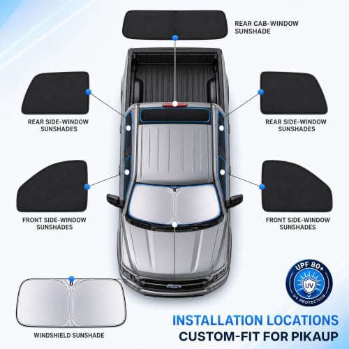 7PCS Car Window Shades for Toyota Tundra 2021-2025, Full Set Windshield Side - Image 6