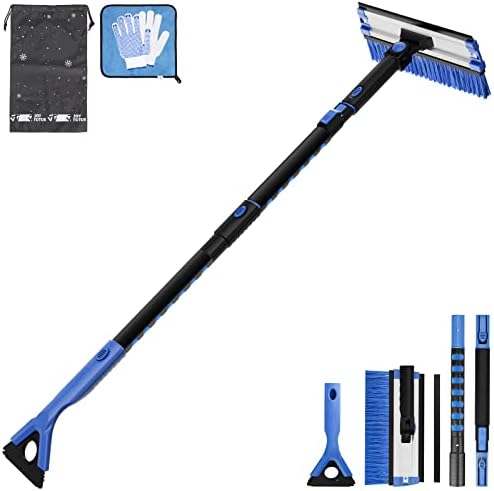 JOYTUTUS 47” Car Snow Brush, 4 in 1 Extendable Auto Car Snow Removal Broom Brush by JoyTutus