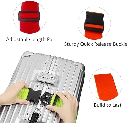 4 Pack Orange Luggage Straps, Adjustable Travel Belt - Image 5