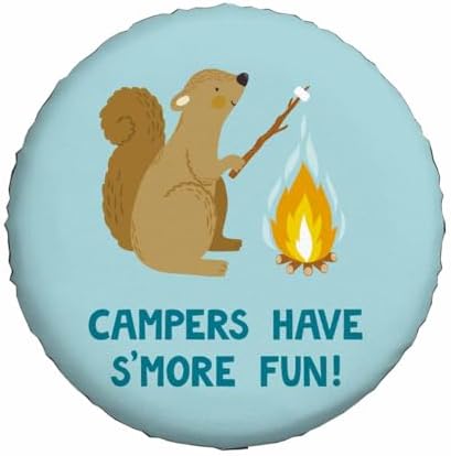 Campers Theme Spare Tire Cover for RV Trailer Squirrel Cute Smiling Squirrel - Image 2