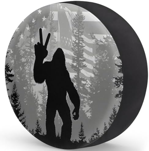Spare Tire Cover Bigfoot American Flag Wheel Covers Protectors Waterproof - Image 2