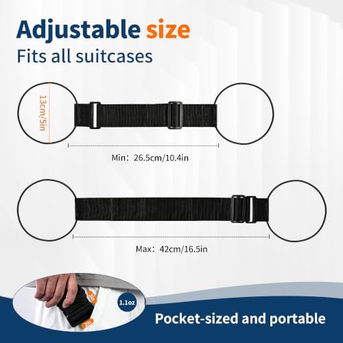 2Pcs Luggage Straps for Suitcases, Adjustable Luggage Connector Straps - Image 2