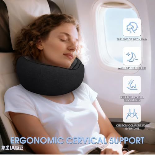 Neck Travel Pillows for Airplanes Memory Foam Neck Comfort Pillow Compact - Image 3