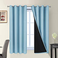 Yakamok Sky Blue 100% Blackout Curtains 63 Inches Long 52" Wide 2 Panel by Yakamok