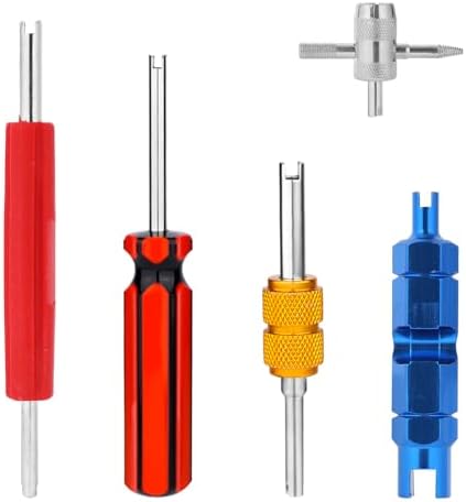 Penitue 5pcs Tire Tyre Repair Tool Set, Dual & Single Head Valve Core Remover by Unknown