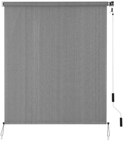 SMONTER Outdoor Sunshade Roller Shade 5'W x 8'H, Exterior Cordless Roll Up by SMONTER
