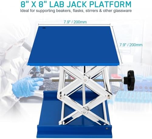Lab Jack Stand Platform 8" x 8", Laboratory Support Stand 200x200mm Manual Lab - Image 3