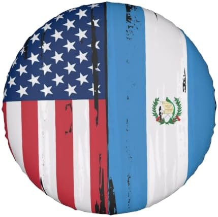 USA Guatemala Flag Spare Tire Cover, Universal Waterproof & Dustproof Wheel - Image 2
