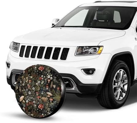 Spare Tire Cover Vintage Mushroom Print Weatherproof Vinyl Wheel Cover - Image 2