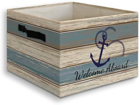 Vintage Nautical Anchor Foldable Storage Bins Box by Unknown