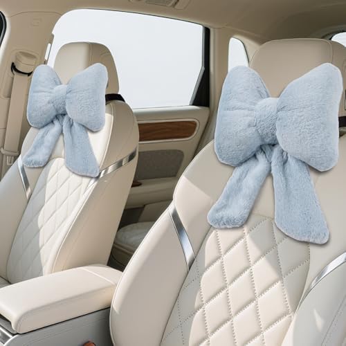 Bow Car Headrest Pillows Plush Car Neck Pillows by iHUFeather