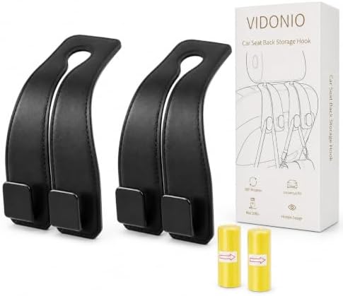 vidonio 2 Pack Leather Headrest Hooks by VIDONIO