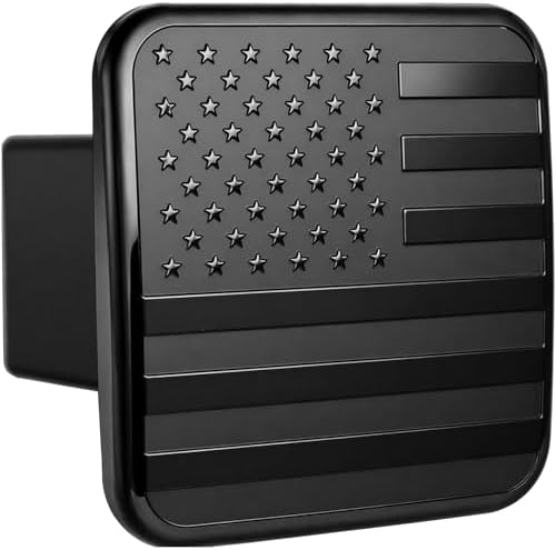 2" American Black Flag Hitch Cover Plug by AutoAccessores