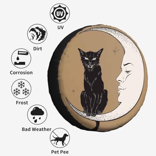 Black Cat Moon Spare Tire Cover - Image 4