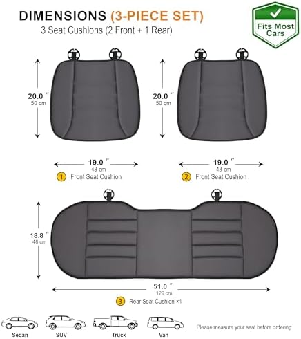 kingphenix 3-Piece Memory Foam Car Seat Cushion Set - Image 5