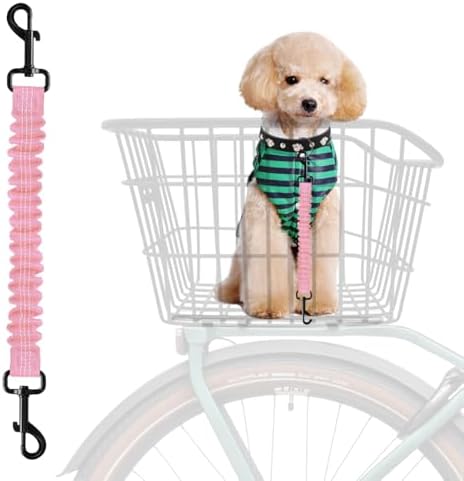 Dog Seat Belt for Bike Basket, Shock Absorbing Lead Bicycle Safety Leash by WelcometoMATTISAM