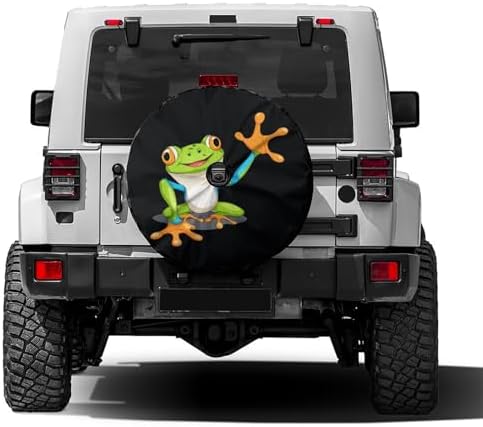 Frog Spare Tire Cover with Backup Camera Hole Wheel Tire Cover Fit Trailer by Foruidea