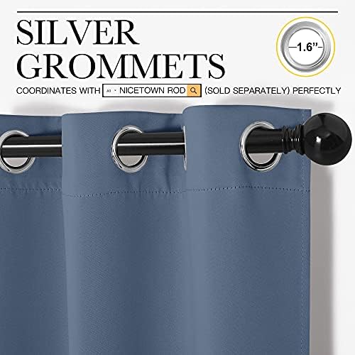 NICETOWN Kitchen Curtains, Stone Blue - Image 3