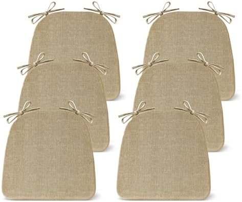IASEAHK Chair Cushions for Dining Chairs Set of 6, Non Slip Kitchen Chair Pads by IASEAHK