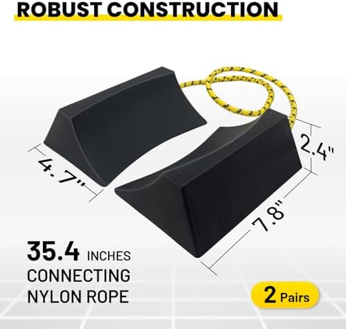 HOXWELL Dual Wheel Chocks, Light Non-Slip Wheel Stoppers - Image 2
