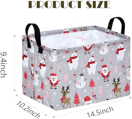 MAIZMZ Christmas Basket for Kids Gifts Santa Claus Snowman Storage Baskets - Image 7