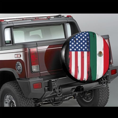 USA Mexico Flag Spare Tire Cover, Universal Waterproof & Dustproof Wheel - Image 4