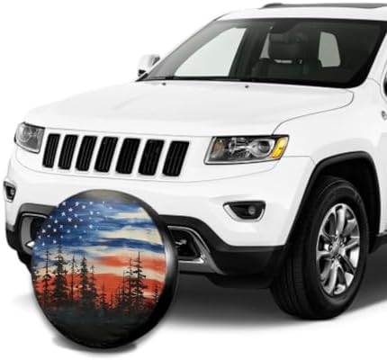 Spare Tire Cover American Flag Waterproof Dust-Proof Universal 15 Inch Wheel - Image 3