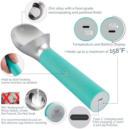 Heated Ice Cream Scoop Rechargeable, Electric Warming Ice Cream Scooper - Image 3