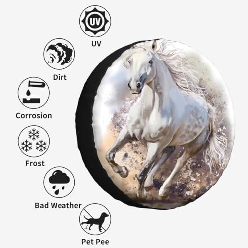 The White Horse Gallops Spare Tire Cover Running Hard Wheel Covers - Image 4