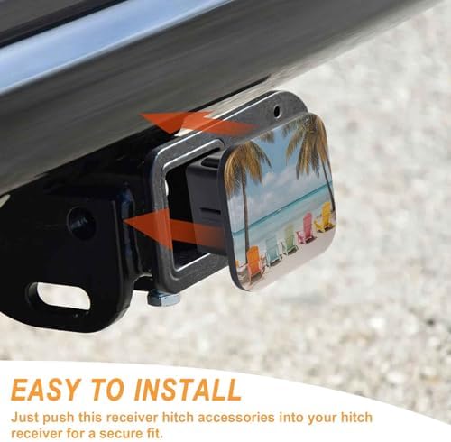 2 Inch Hawaiian Beach Chairs Trailer Hitch Cover Rubber Receiver Tube Plug Cap - Image 4
