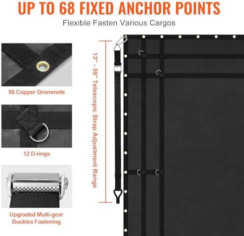 VEVOR Waterproof Cargo Net, 120 in x 105 in, Heavy Duty Truck Cargo Net- 700lbs - Image 3